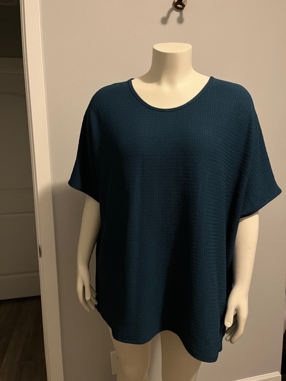 SHEIN Oversized Short-Sleeve Crewneck Top in Deep Teal